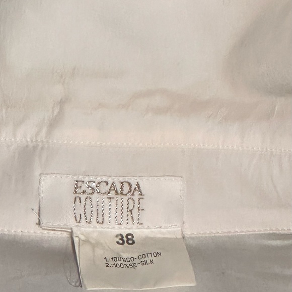 Vintage Escada Couture White Floral Cutout Blouse - Picture 12 of 12